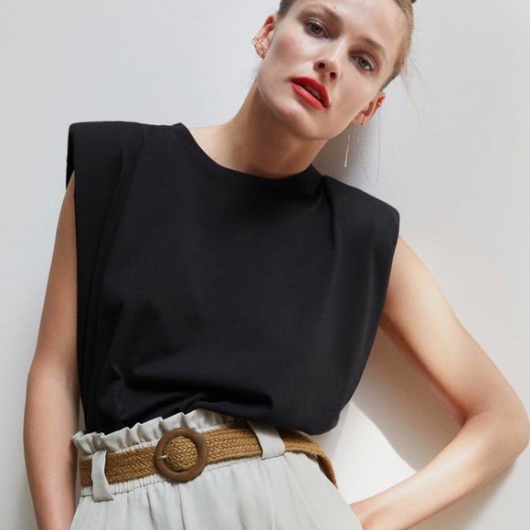 Zara Tops - Zara Shoulder Pad Shirt Small